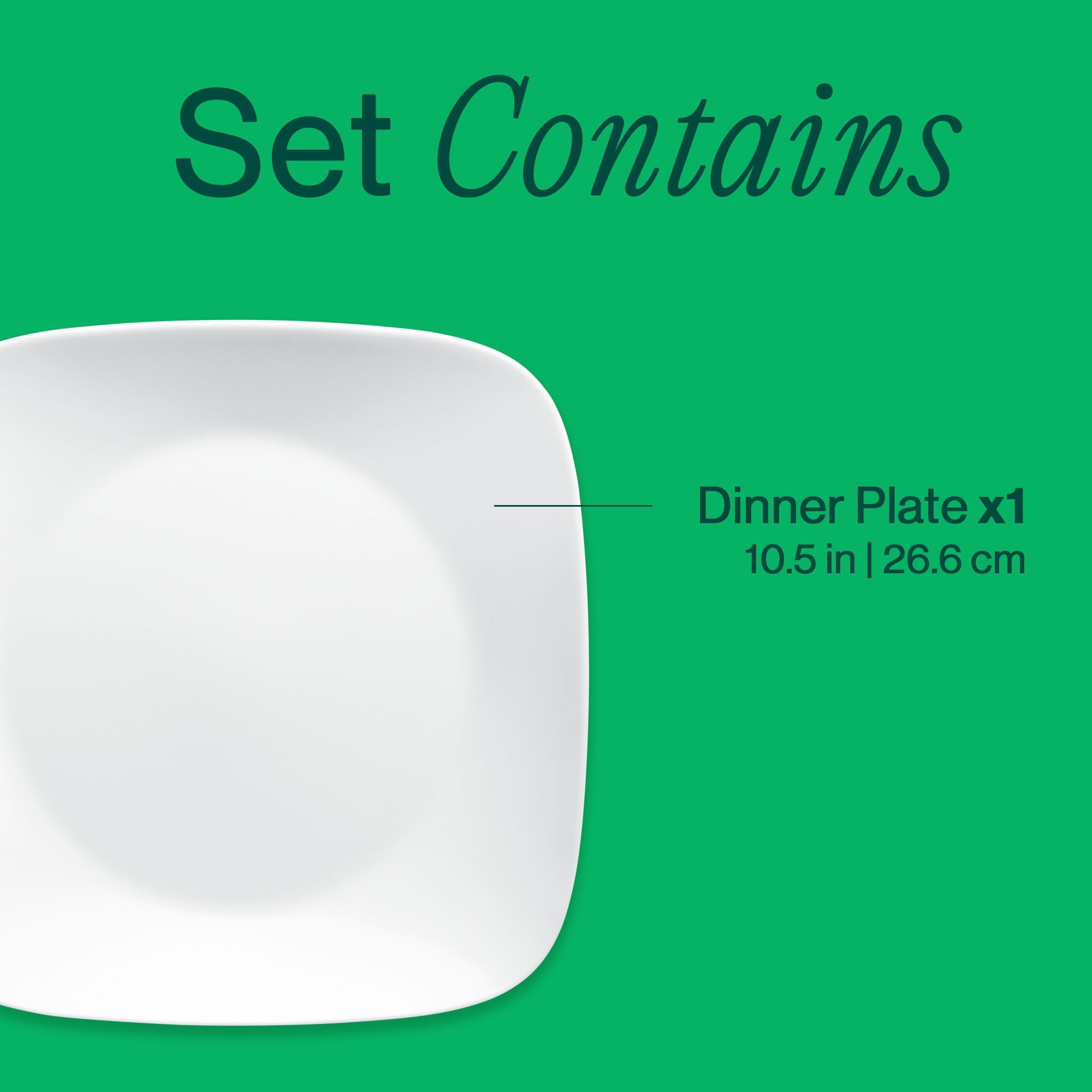 Corelle 10.5" Square Pure White Plate
