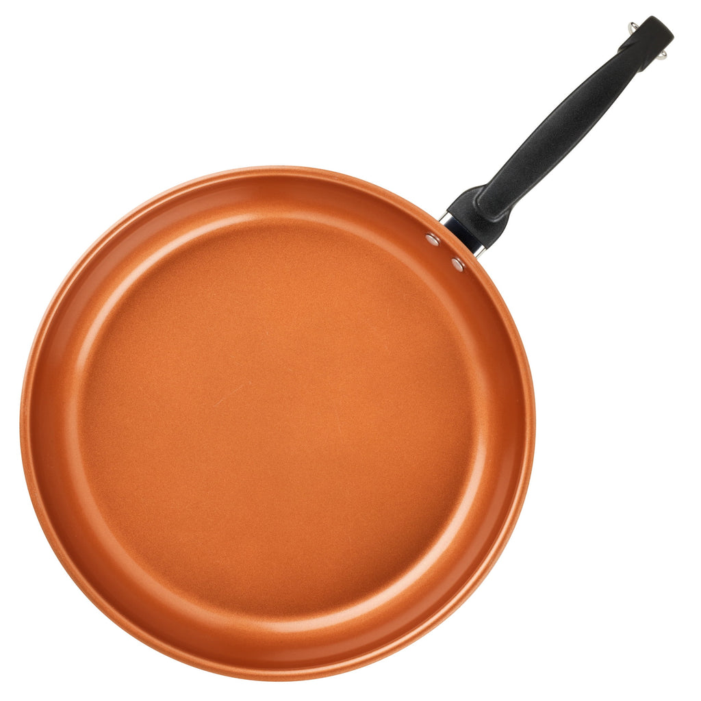 Farberware Classic Traditions 12.5 Inch Ceramic Nonstick Frying Pan - Induction Compatible, Metal Utensil Safe, Dishwasher Safe, Stainless Steel