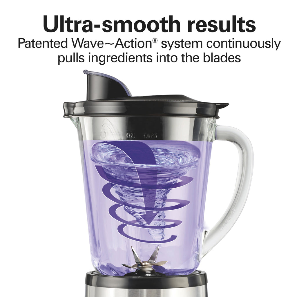 Hamilton Beach Wave Crusher Smoothie Blender for Kitchen - 40 oz Jar for Smoothies and Shakes, Stainless Steel