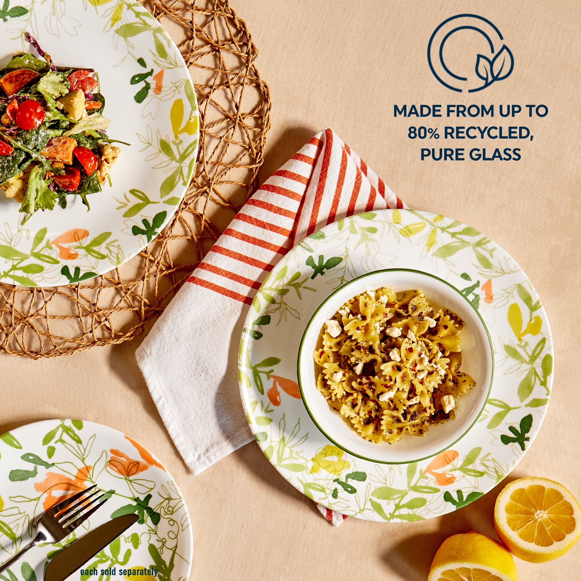 Corelle Contemporary Fruits 10.25" Dinner Plates (Set of 4)