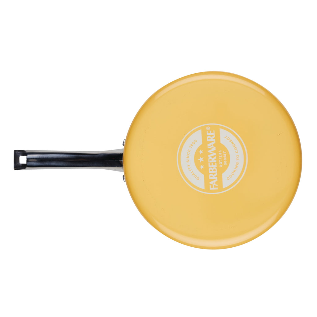 Farberware Style 3 Quart Nonstick Saute Pan with Tempered Glass Lid - Dishwasher Safe and Oven Safe to 500Â°F, Yellow