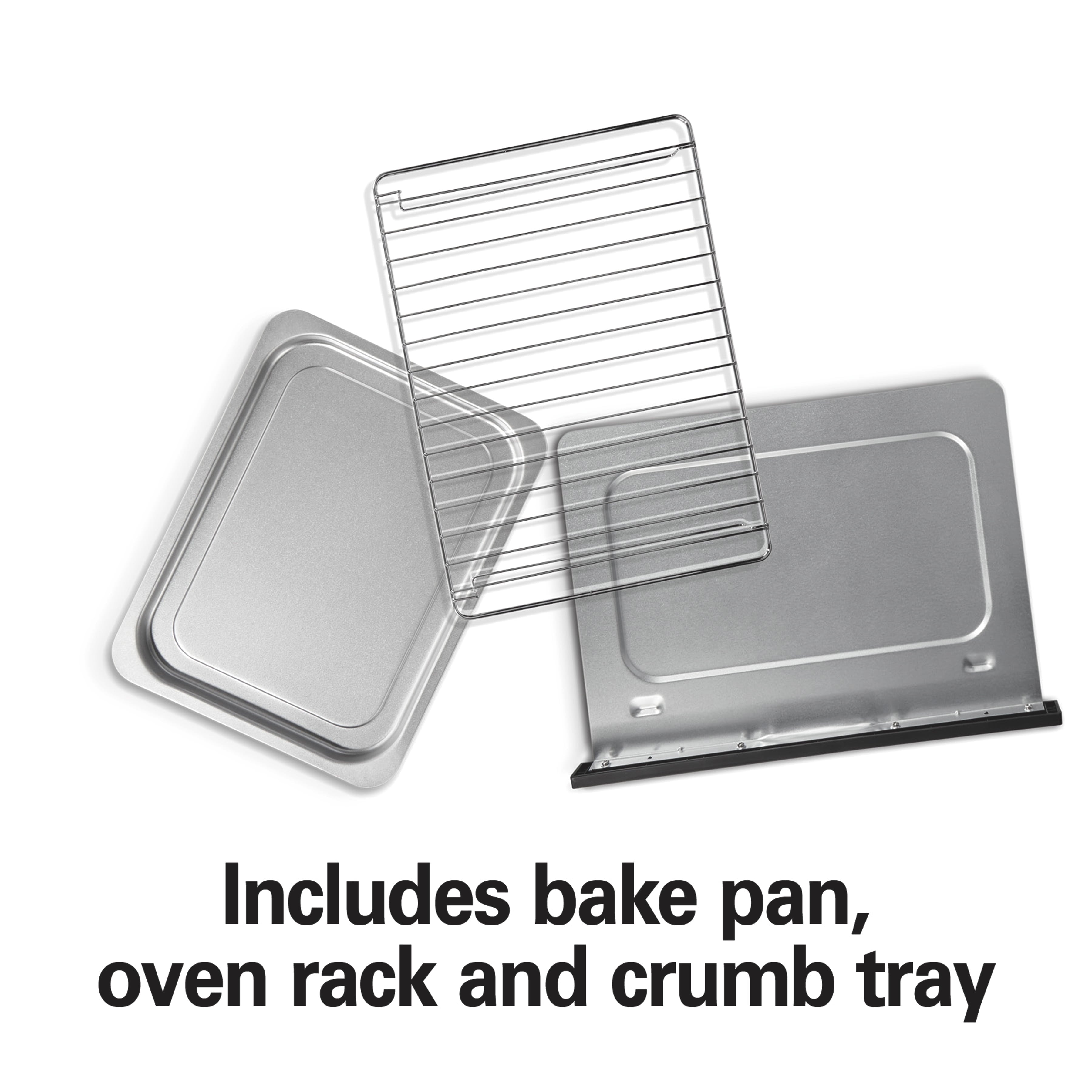 Hamilton Beach Space Saving Oven + Toaster - Holds a 9" Pizza or 3/4 Lb. of Fries, Stainless Steel Exterior