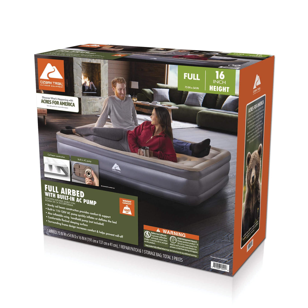 Ozark Trail 16" Full Air Mattress with Built-In Electric Pump