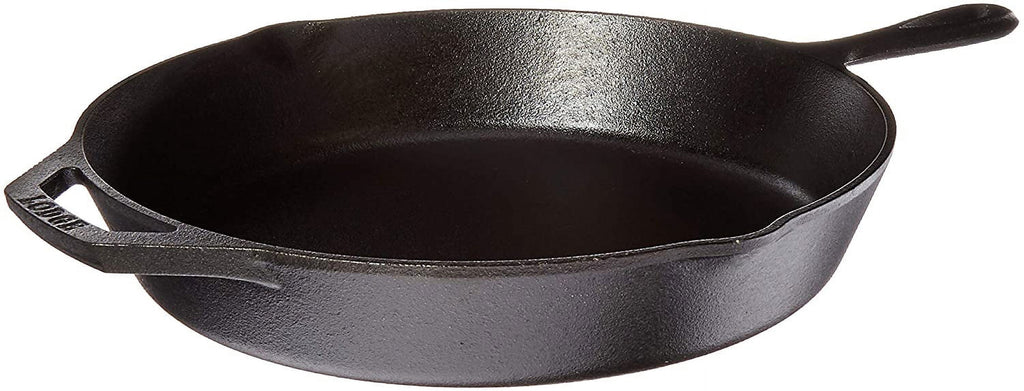 Lodge Wildlife Series-12 Inch Seasoned Cast Iron Skillet with Bear Scene and Assist Handle - 12", Black