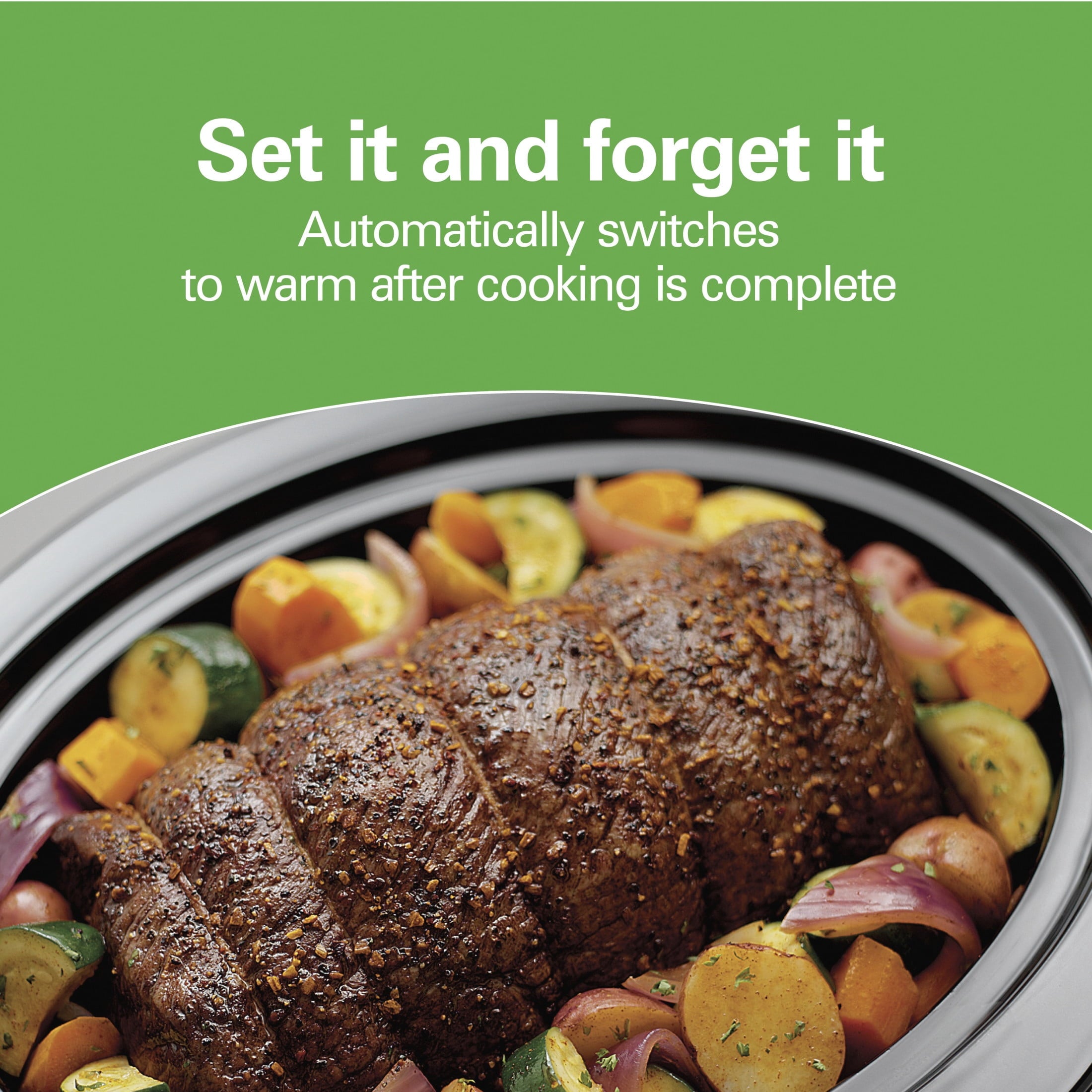 Hamilton Beach 6 Qt Programmable Slow Cooker - Stoneware Crock with Removable Pot, Stainless Steel