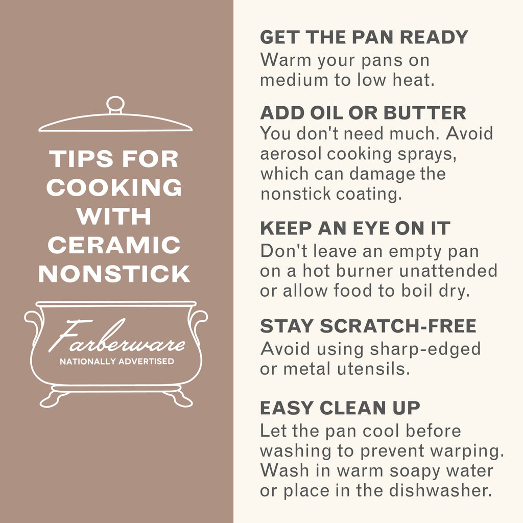 Farberware TrueCook 12pc Ceramic Cookware Set - Dishwasher and Oven Safe, Taupe
