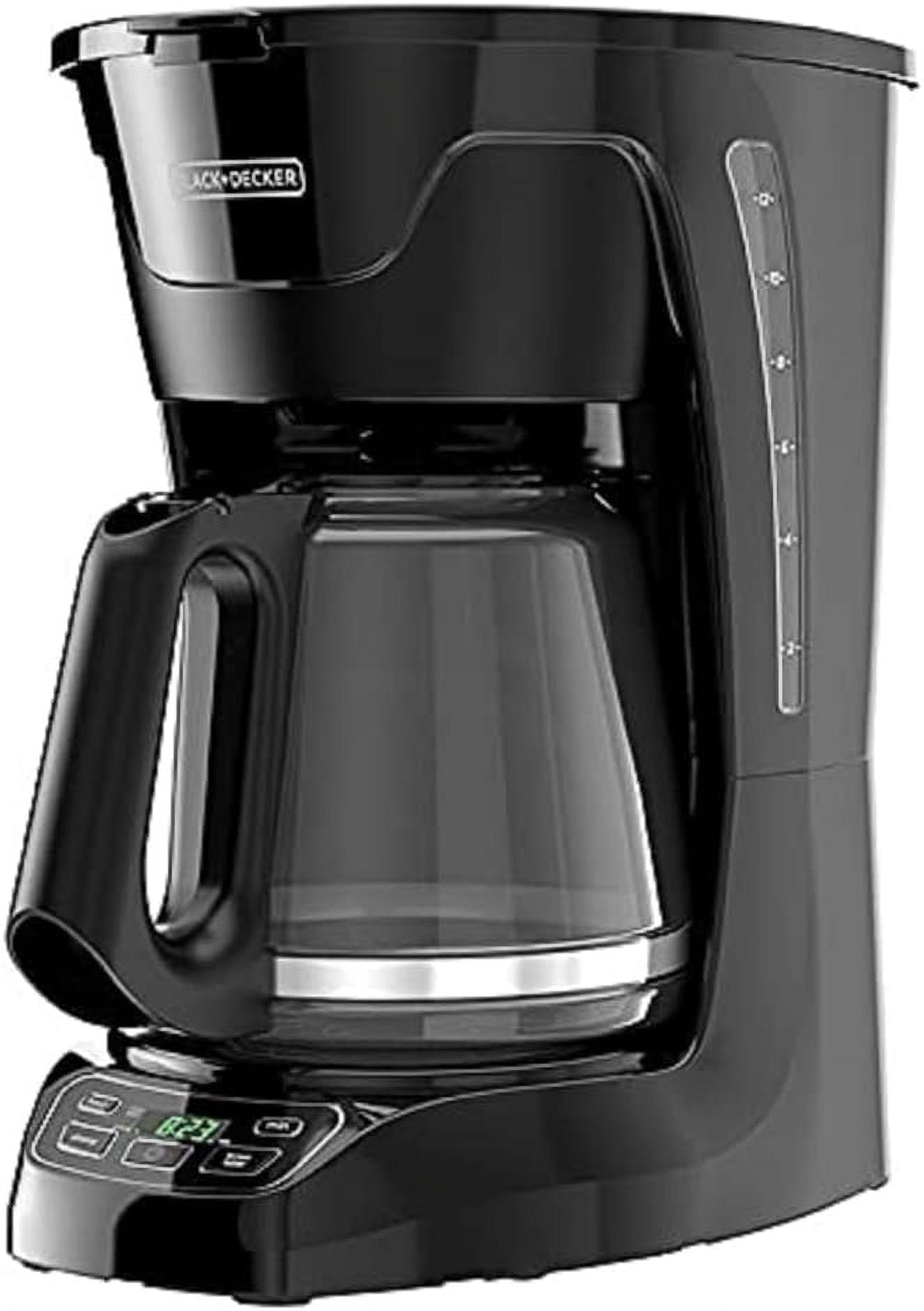 BLACK+DECKER 12-Cup Programmable Coffeemaker with QuickTouch Controls - Glass Carafe, Auto Shut-Off, Black, CM1110B-1