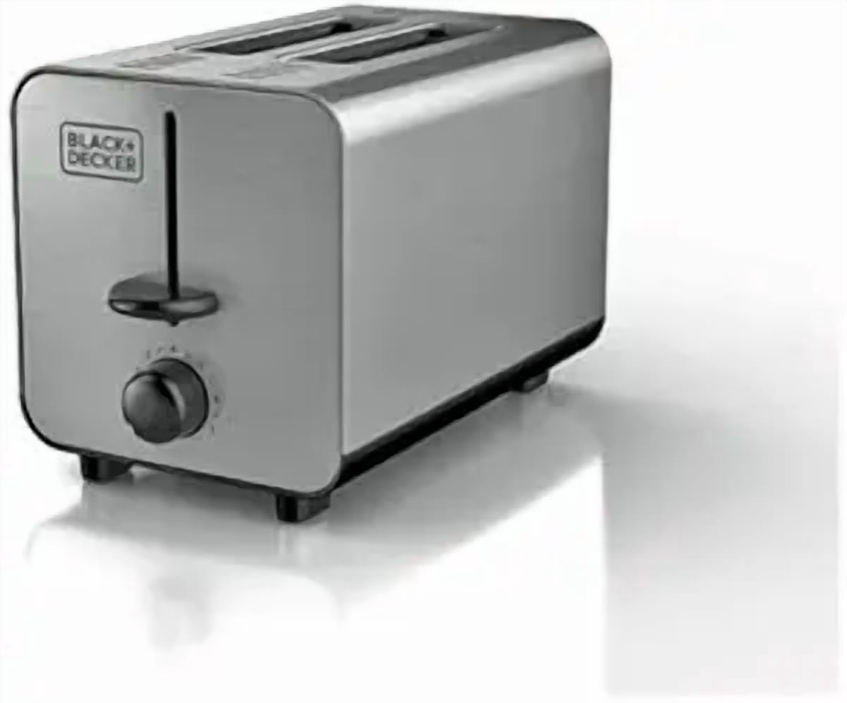 BLACK+DECKER 2-Slice Stainless Steel Toaster with 7 Toast Shades - Extra-Wide Self-Centering Slots