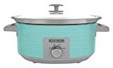 BLACK+DECKER 7-Quart Slow Cooker - SC2007D, Lid Holder, 3 Heat Settings, Extra Large Handles, Dishwasher Safe, Teal