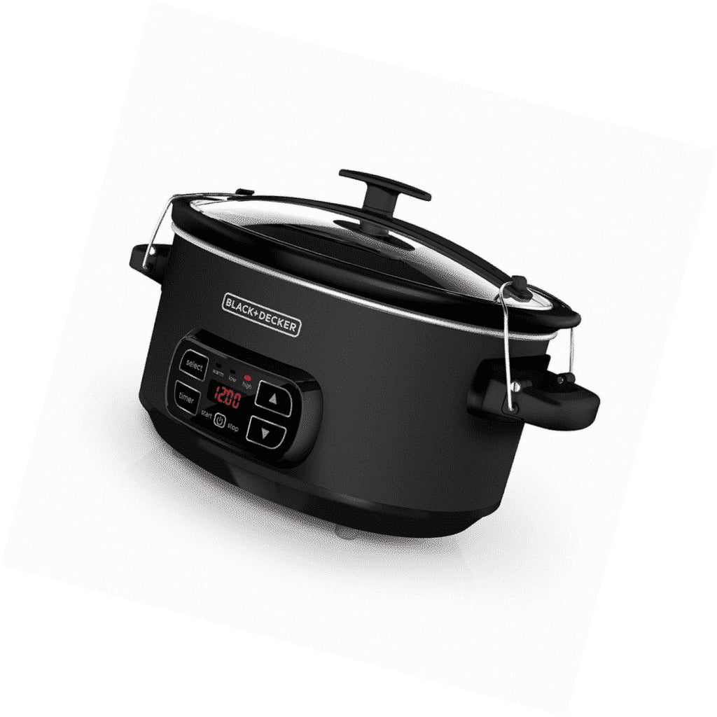 BLACK+DECKER 7-Quart Slow Cooker - SCD4007, Chalkboard Exterior, Locking Lid, 3 Heat Settings, Removable Stoneware Crock