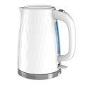 BLACK+DECKER Honeycomb Collection Rapid Boil 1.7L Electric Cordless Kettle with Premium Textured Finish - White, KE1560W