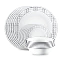 Corelle Delicate Grid 18-Piece Glass Dinnerware Set (Service for 6)