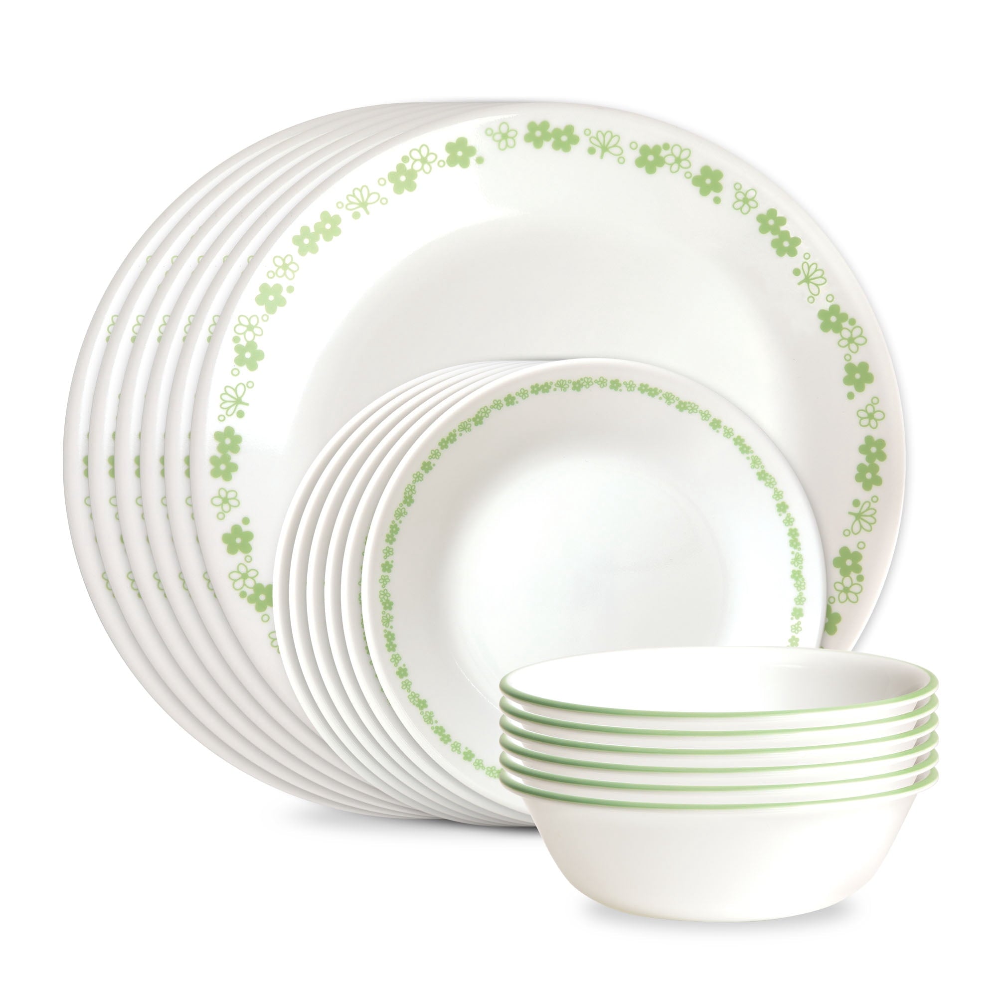 Corelle Spring Blossom 18-Piece Glass Dinnerware Set (Service for 6)