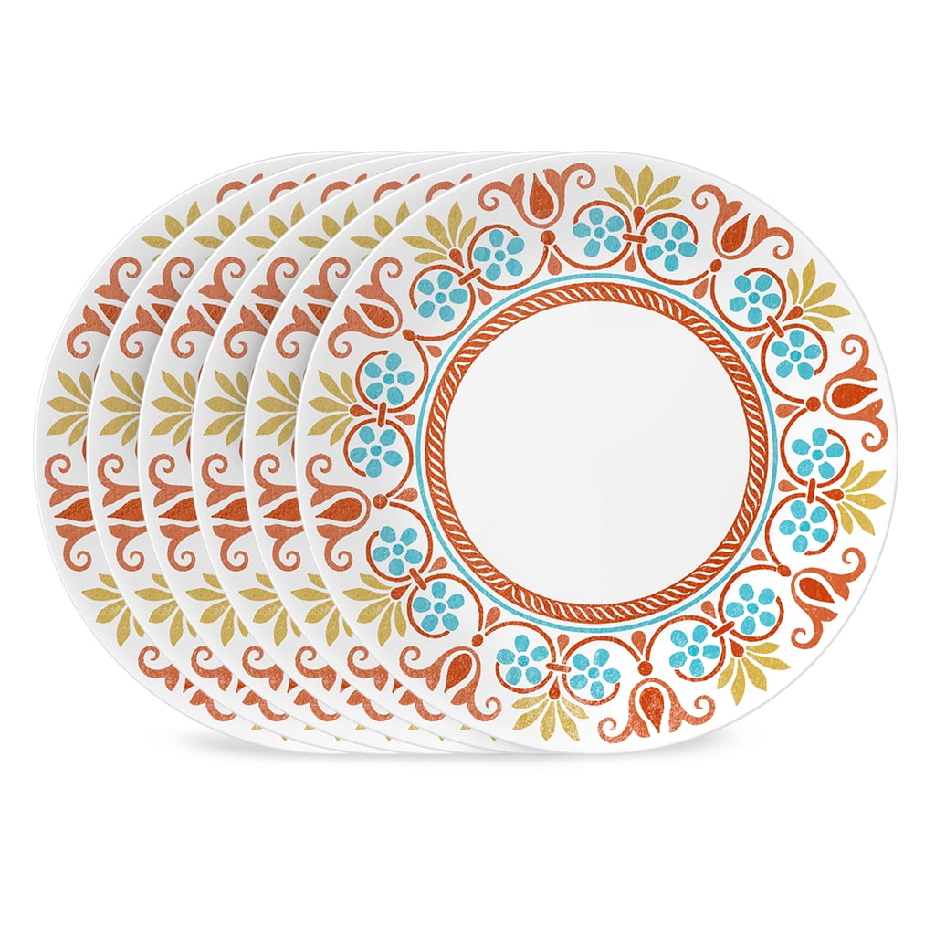 Corelle Terracotta Dreams 10.25" Glass Dinner Plate (Set of 6)