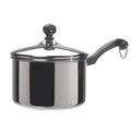 Farberware Classic Series 2 Quart Stainless Steel Sauce Pan with Lid - Induction Compatible, Metal Utensil and Dishwasher Safe, Stainless Steel