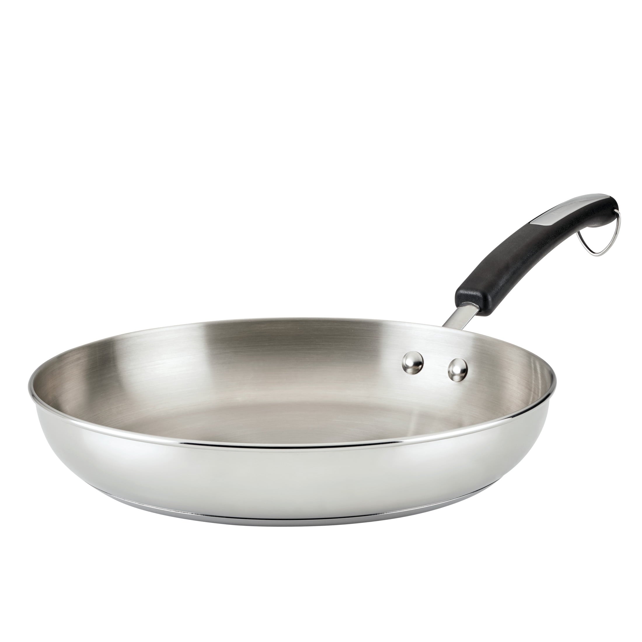 Farberware Brilliance 12.25 Inch Frying Pan - Induction Compatible, Metal Utensil and Dishwasher Safe, Stainless Steel