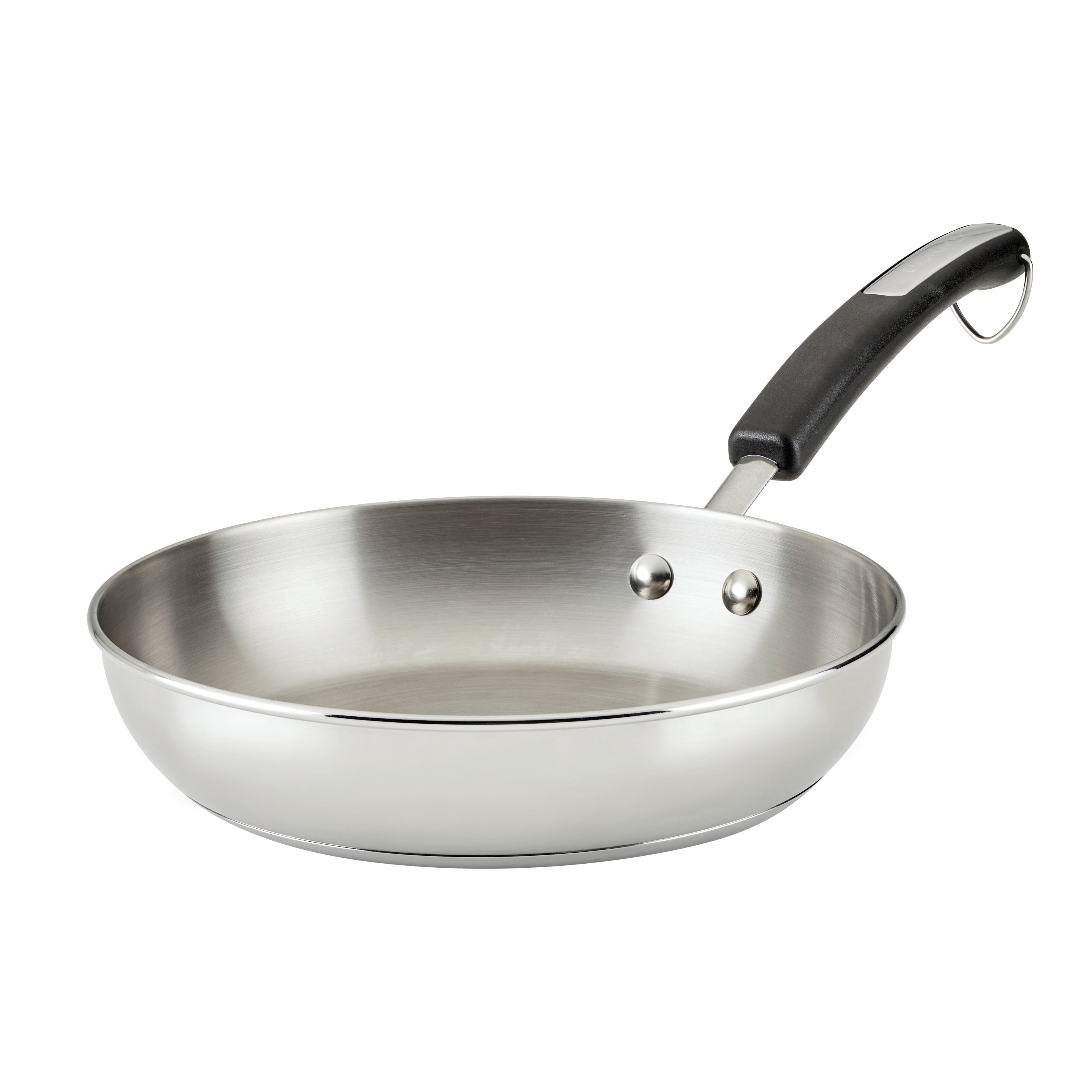 Farberware Brilliance 10 Inch Stainless Steel Frying Pan - Induction Compatible, Metal Utensil and Dishwasher Safe, Stainless Steel