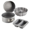 Farberware Specialty Bakeware 4 Pcs Nonstick Pressure Cookware Set - Dishwasher Safe and Oven Safe to 450°F, Gray