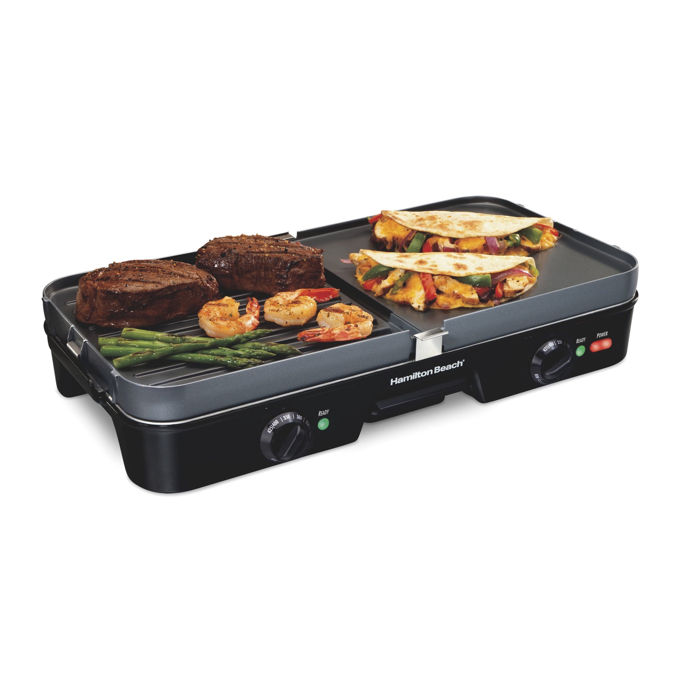 Hamilton Beach 3-in-1 Electric Griddle and Indoor Grill - Nonstick, Black