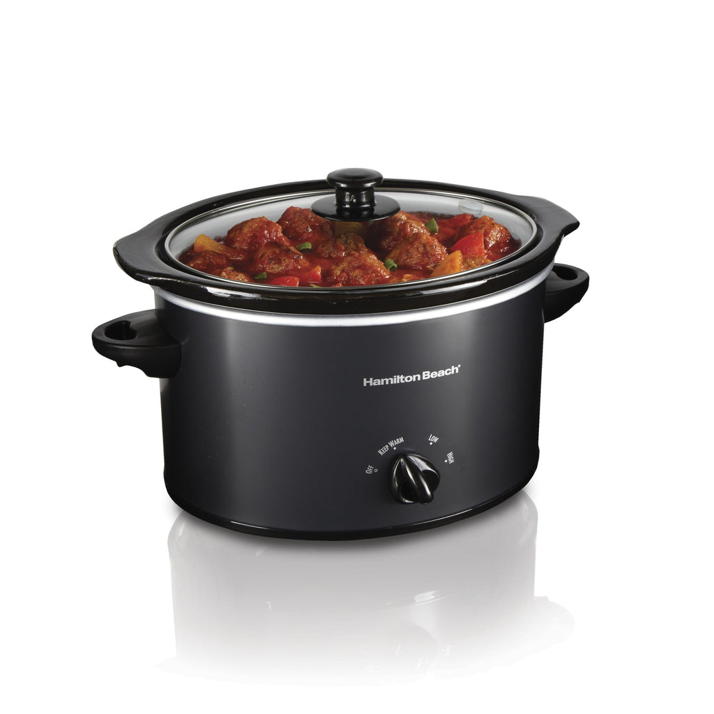 Hamilton Beach 3 Qt Slow Cooker - Stoneware Crock with Removable Pot, Black