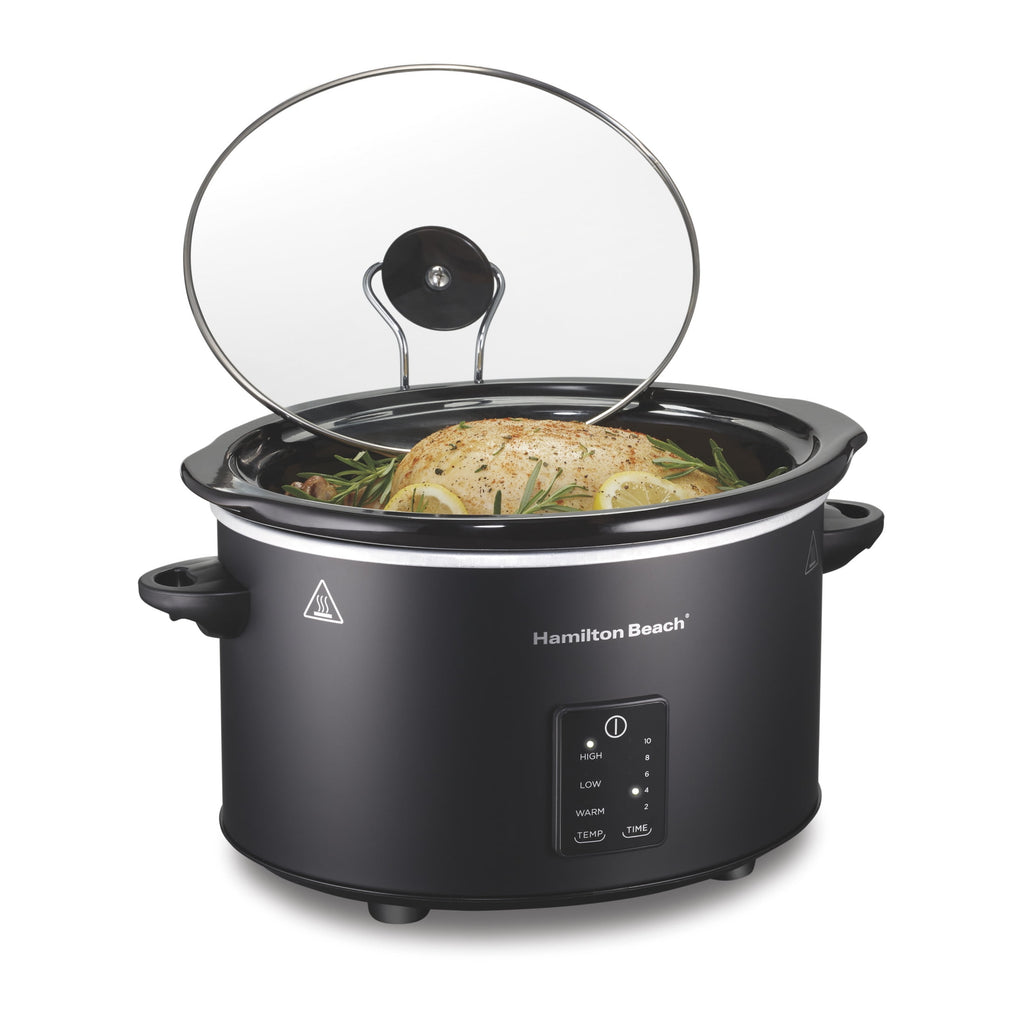 Hamilton Beach 5 Qt Programmable Slow Cooker - Stoneware Crock with Removable Pot, Black