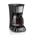 Hamilton Beach Bold Brew 12-Cup Programmable Drip Coffee Maker Machine with Glass Coffee Pot - Black