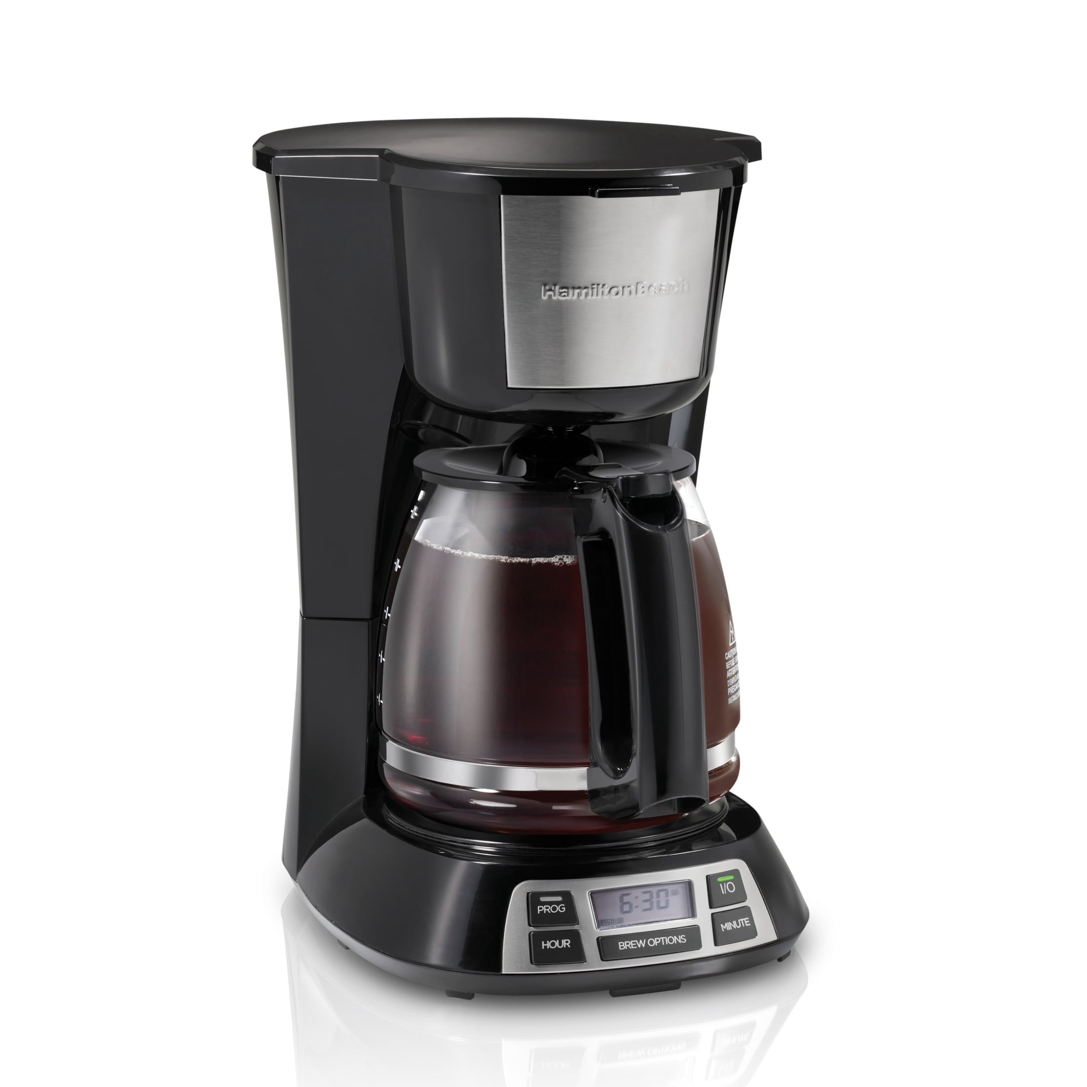 Hamilton Beach Bold Brew 12-Cup Programmable Drip Coffee Maker Machine with Glass Coffee Pot - Black