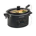 Hamilton Beach Defrost & Go 6 Qt Programmable Slow Cooker - Stoneware Crock with Removable Pot, Black