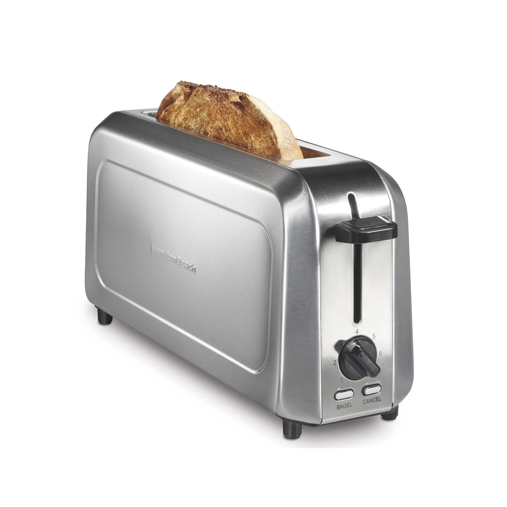 Hamilton Beach 2-Slice Bread and Bagel Toaster with Long Slots and Removable Crumb Tray - Stainless Steel