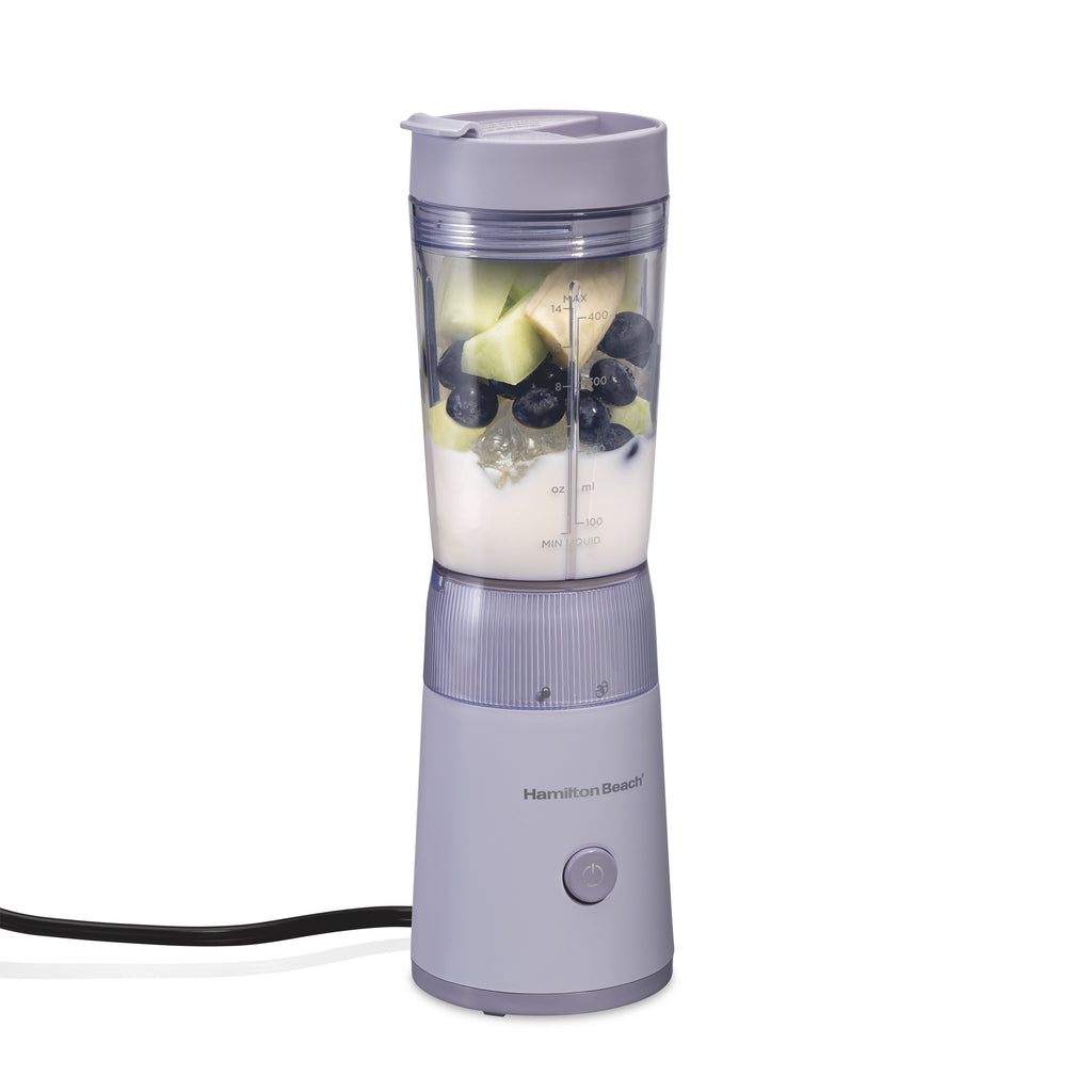 Hamilton Beach Personal Blender - 14 oz BPA-Free Jar 300 W Portable Blender for Shakes and Smoothies with Leakproof Lid, Purple