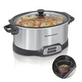 Hamilton Beach 6 Qt Programmable Slow Cooker - Stovetop Safe Nonstick Aluminum Crock with Removable Pot, Stainless Steel