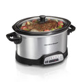 Hamilton Beach 4 Qt Programmable Slow Cooker - Stoneware Crock with Removable Pot, Stainless Steel