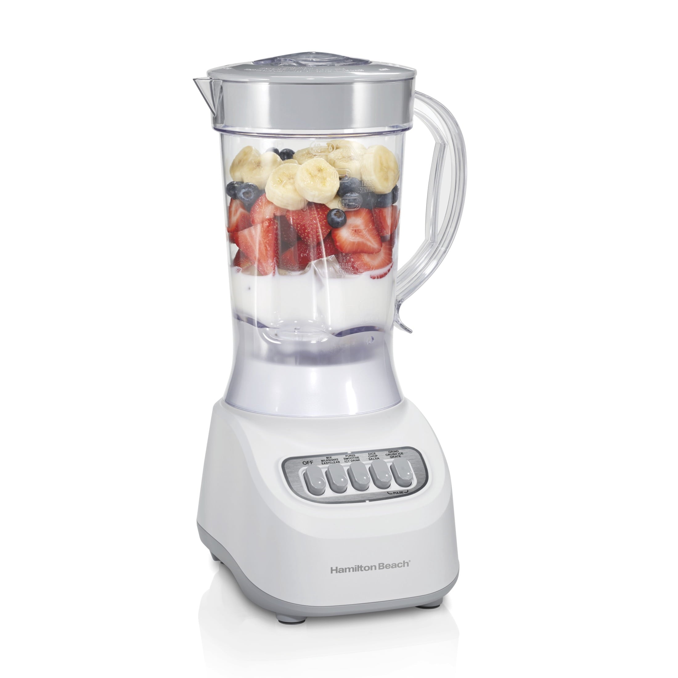 Hamilton Beach Smoothie Blender - 48 oz BPA-Free Jar 650 W 12-Function Countertop Blender for Kitchen, White