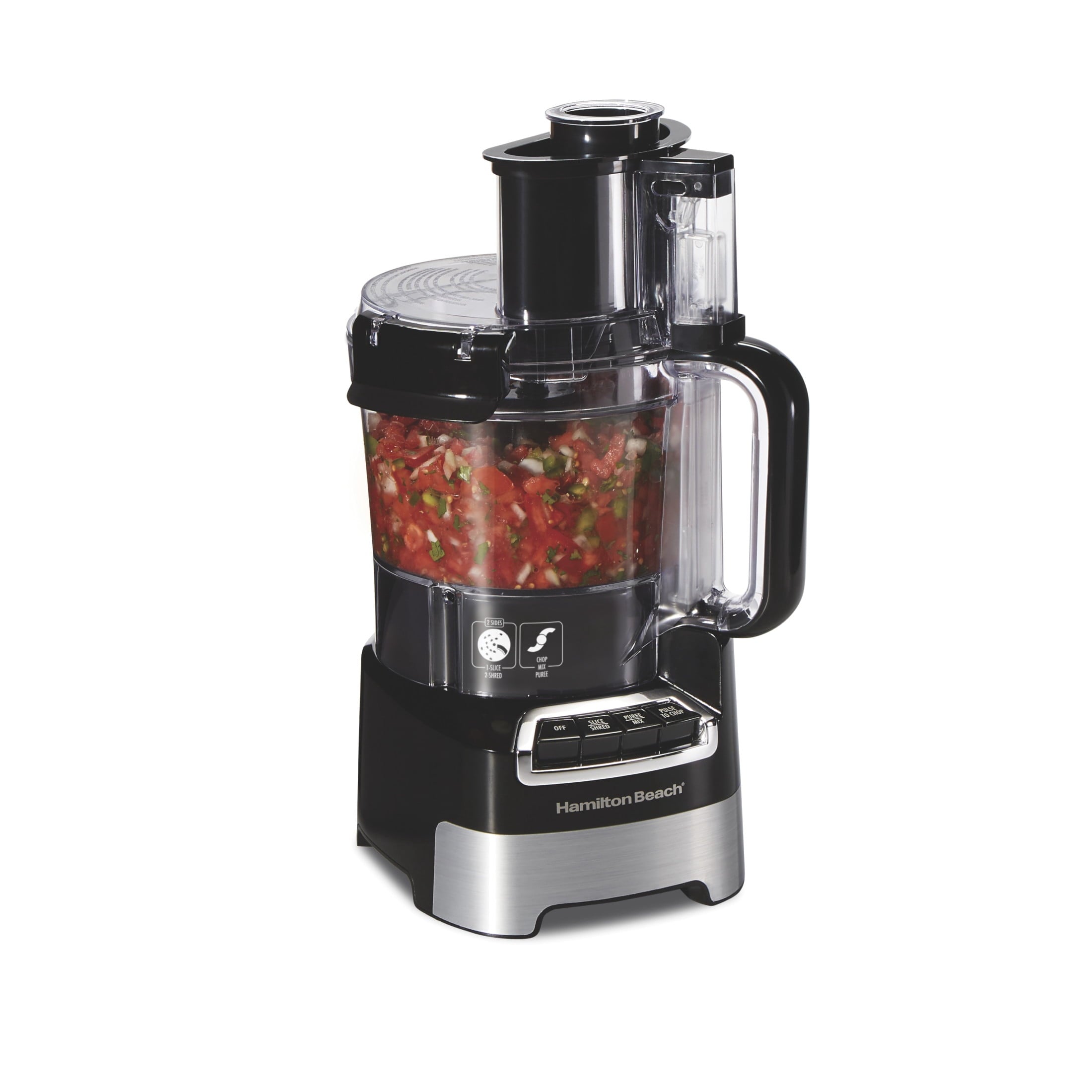 Hamilton Beach 10 Cup Food Processor and Chopper with Stack & Snap Design and Extra Large Chute - Black