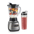 Hamilton Beach Wave Crusher Smoothie Blender for Kitchen - 40 oz Jar for Smoothies and Shakes with 20 oz Travel Jar, Gray