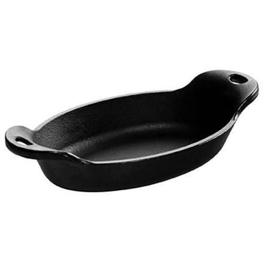 Lodge 9 Ounce Cast Iron Oval Mini Server - HMSOV, Heat Treated & Seasoned