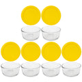 Pyrex (6) 7200 2-Cup Glass Food Storage Bowls and (6) 7200-PC Meyer Lemon Plastic Lids