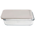 Pyrex 7210 3-Cup Glass Dish & 7210-PC Warm Stone Gray Food Storage Lid