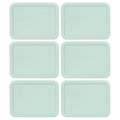 Pyrex 7210-PC Muddy Aqua Rectangle Plastic Replacement Lid Cover (6-Pack)
