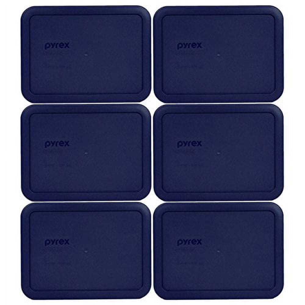 Pyrex 7210-PC Rectangle Dark Blue Plastic Storage Replacement Lid (6-Pack)