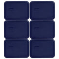 Pyrex 7210-PC Rectangle Dark Blue Plastic Storage Replacement Lid (6-Pack)