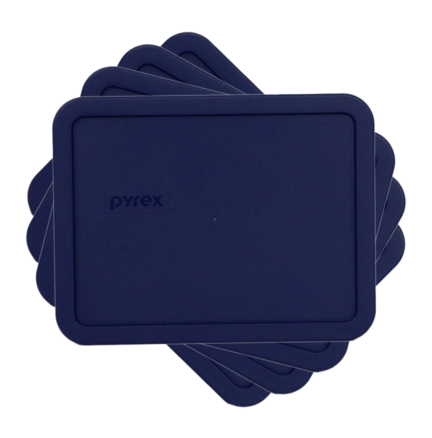 Pyrex 7211-PC Blue Rectangle Plastic Storage Replacement Lid Cover (4-Pack)