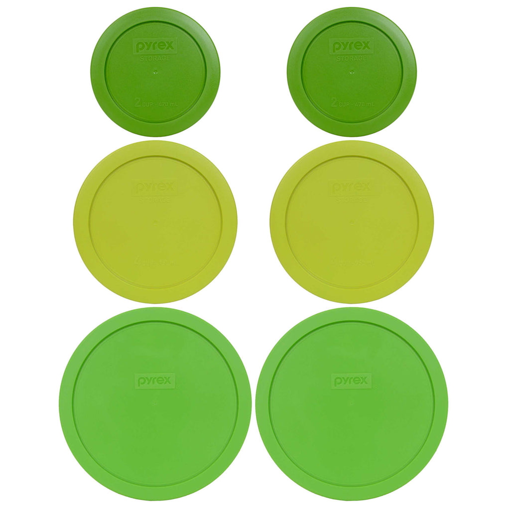 Pyrex 7402-PC - 7201-PC, and 7200-PC Green Plastic Food Storage Lids (2-Pack)