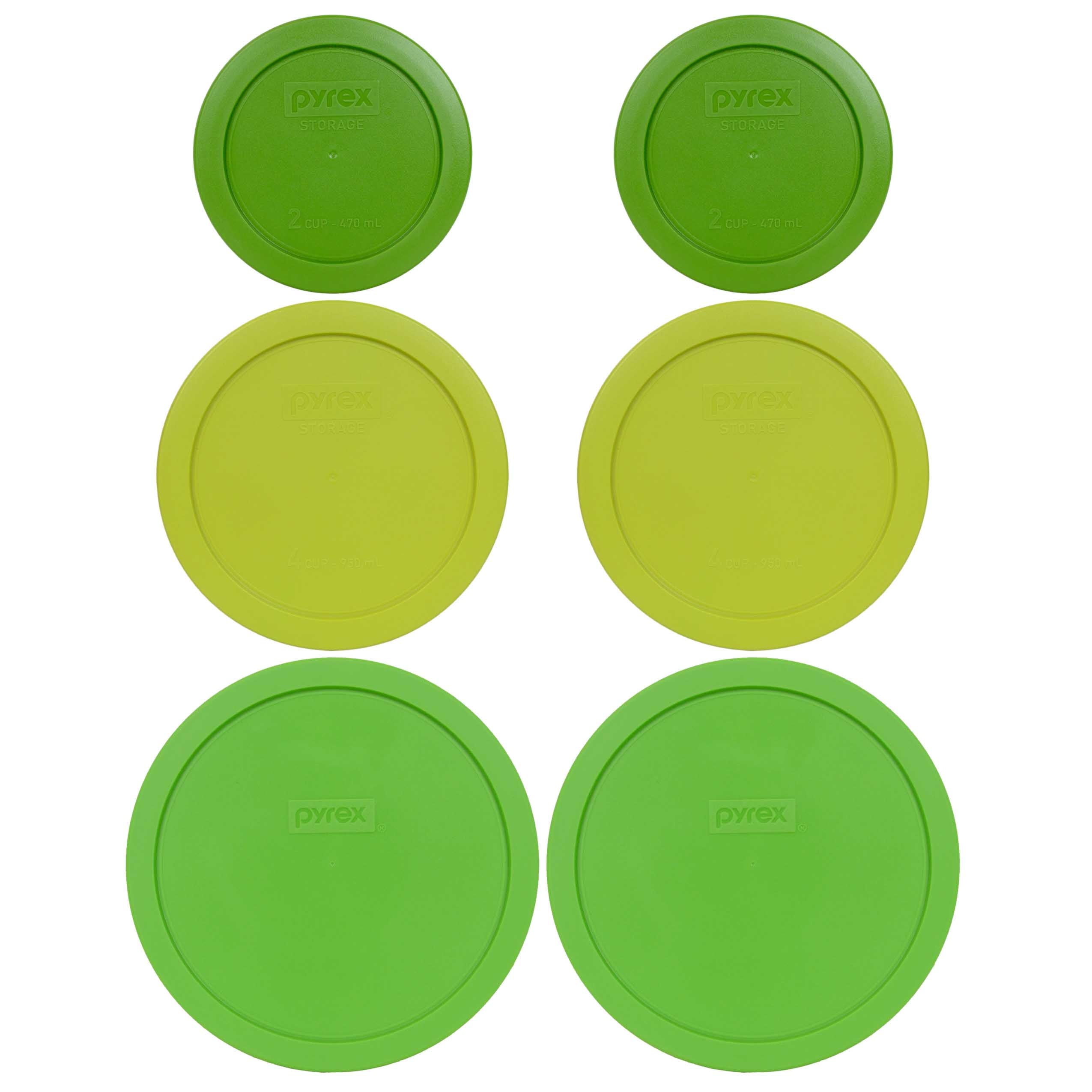 Pyrex 7402-PC - 7201-PC, and 7200-PC Green Plastic Food Storage Lids (2-Pack)