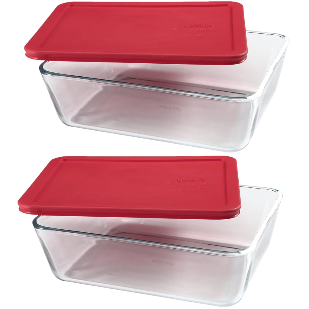 Pyrex Simply Store Rectangular Glass Food Storage Dish - 11-Cup (Pack of 2)