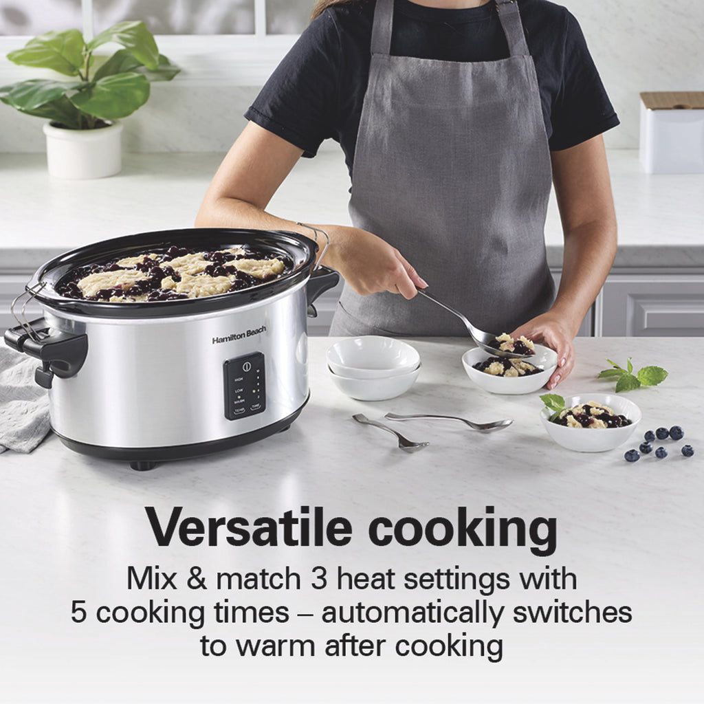 Hamilton Beach Programmable Stay or Go® Slow Cooker - 7 Quart Capacity, Silver, 33676