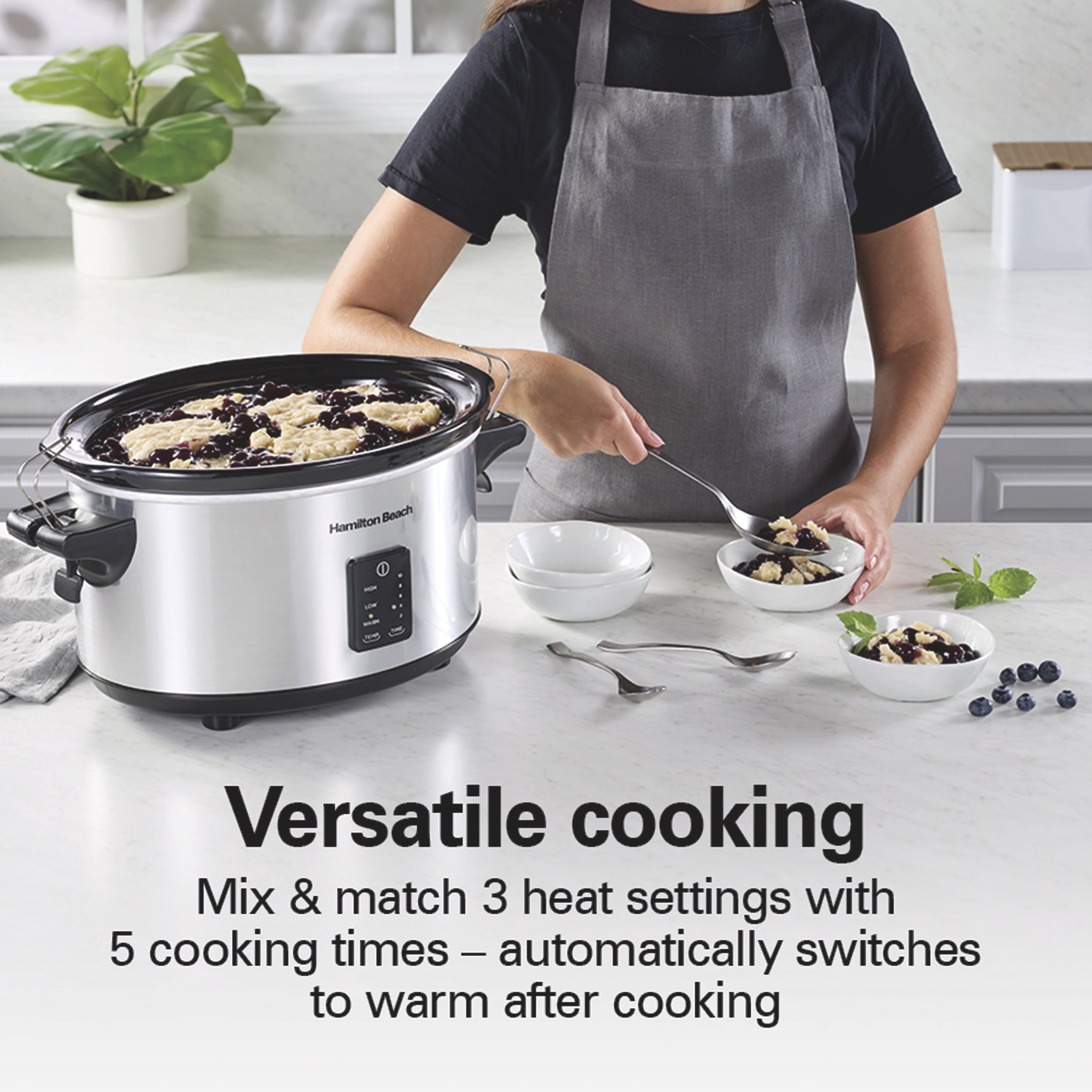 Hamilton Beach Programmable Stay or Go® Slow Cooker - 7 Quart Capacity, Silver, 33676