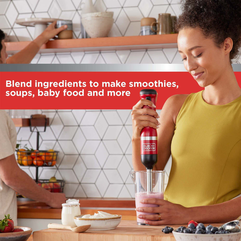 Black And Decker Kitchen Wand Cordless Immersion Blender Red