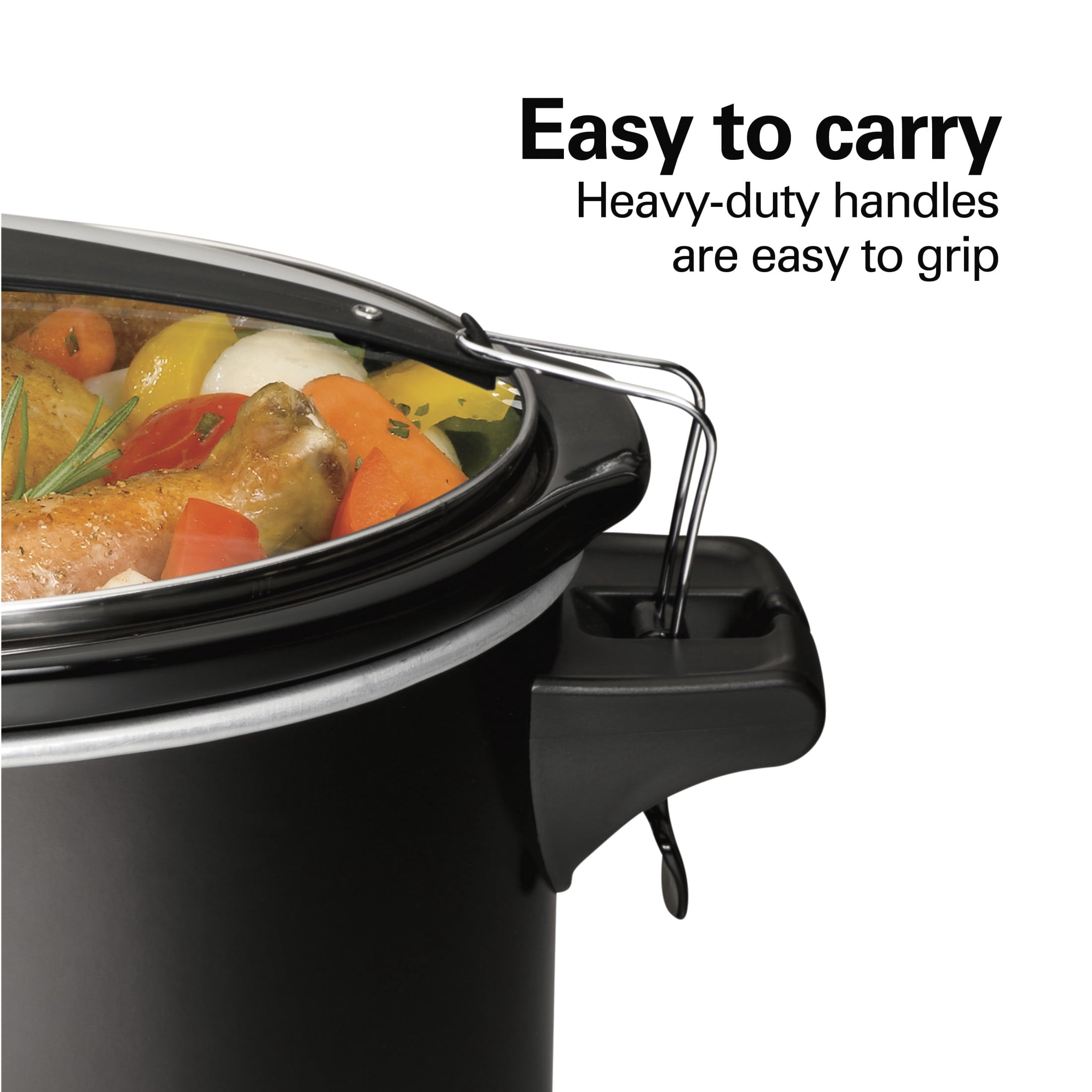 Hamilton Beach 6 Qt Slow Cooker - Stoneware Crock with Removable Pot, Black