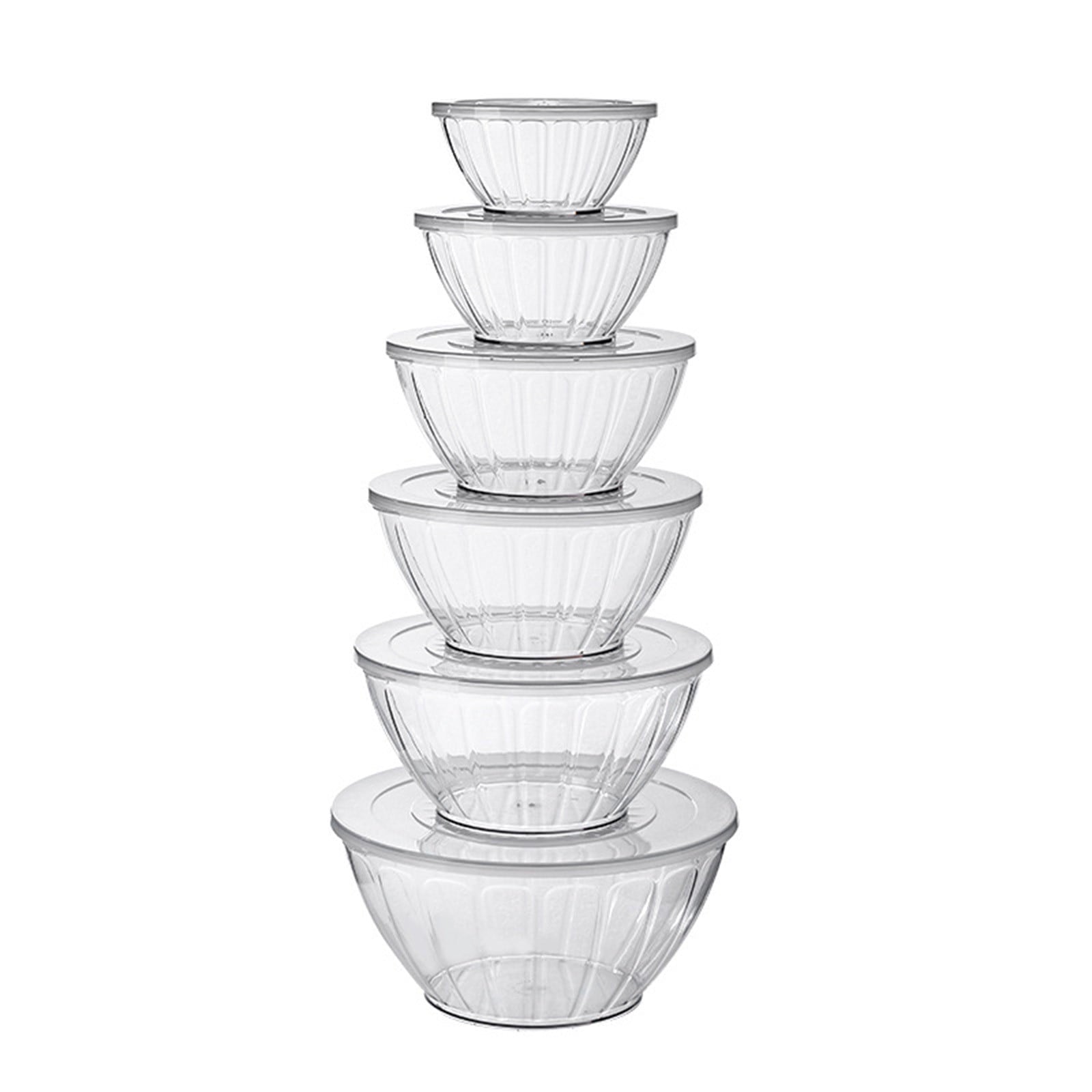 Pyrex Glass Mixing Bowl Set with Lids - Five-Piece Kitchen Bowl Collection for Cooking, Baking and Food Prep, Heat Resistant Stackable for Everyday Use in Home, Restaurant, Professional Kitchen-A